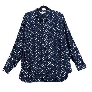 Old‎ Navy Womans Button Up Shirt XXL Classic Polka Dot Work Career Business Work